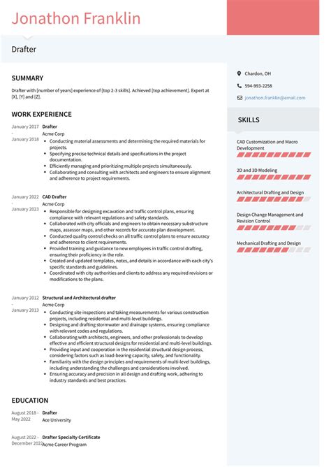 How To Write a Drafter Resume (With Template and .